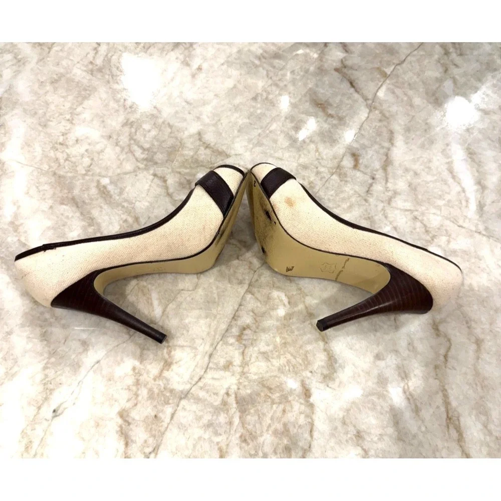 Steve Madden Lezlie Fabric Peep‎ Toe Sandals Buckle 4.25